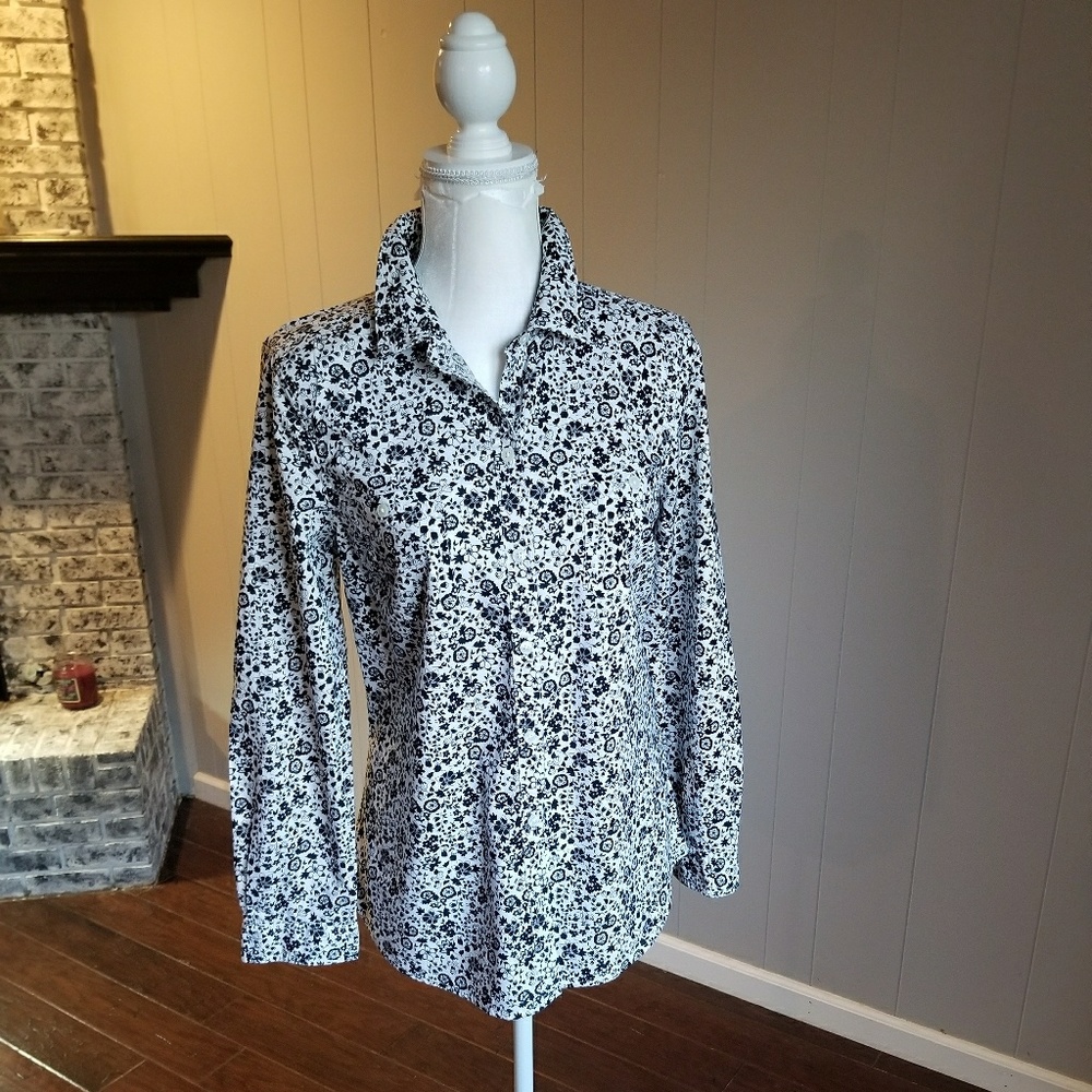 Long sleeved flowered button down shirt. - Picture 2 of 5